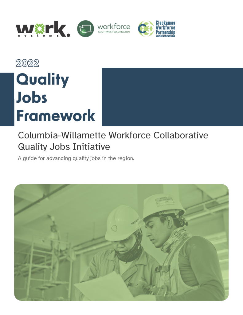 Quality Jobs Framework Title Page